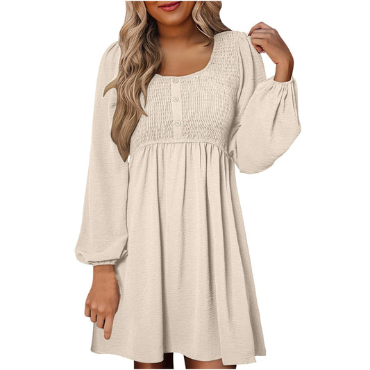 Casual Smocked Empire Waist A Line Dress Chic For Women | Clarimelle