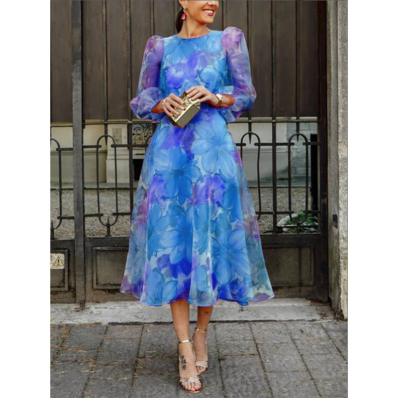 Luxe floral elegant occasion midi dress for women | Azalea -2