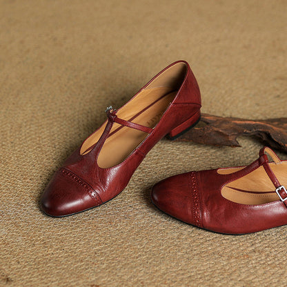 Classic slip-on leather ballet flats for women | Graneth - 7