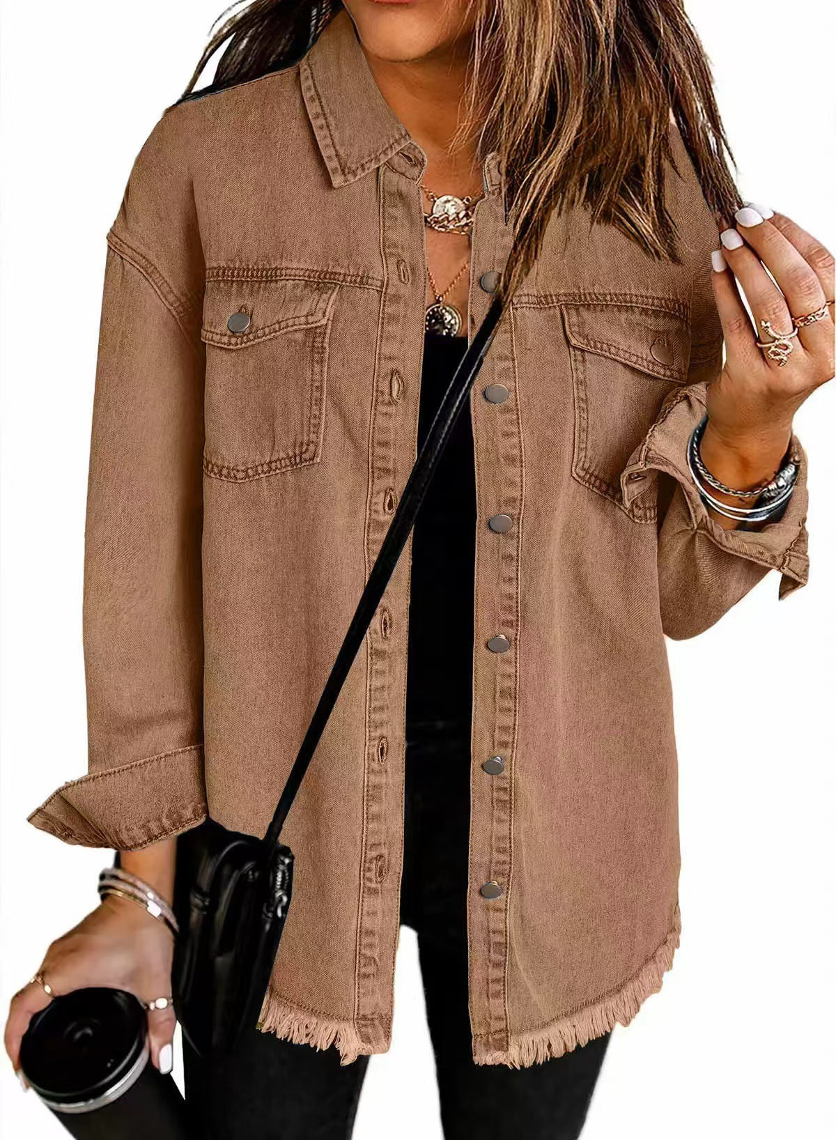 Classic relaxed denim jacket with pockets for women | Katja