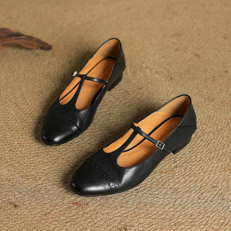 Classic slip-on leather ballet flats for women | Graneth - 26