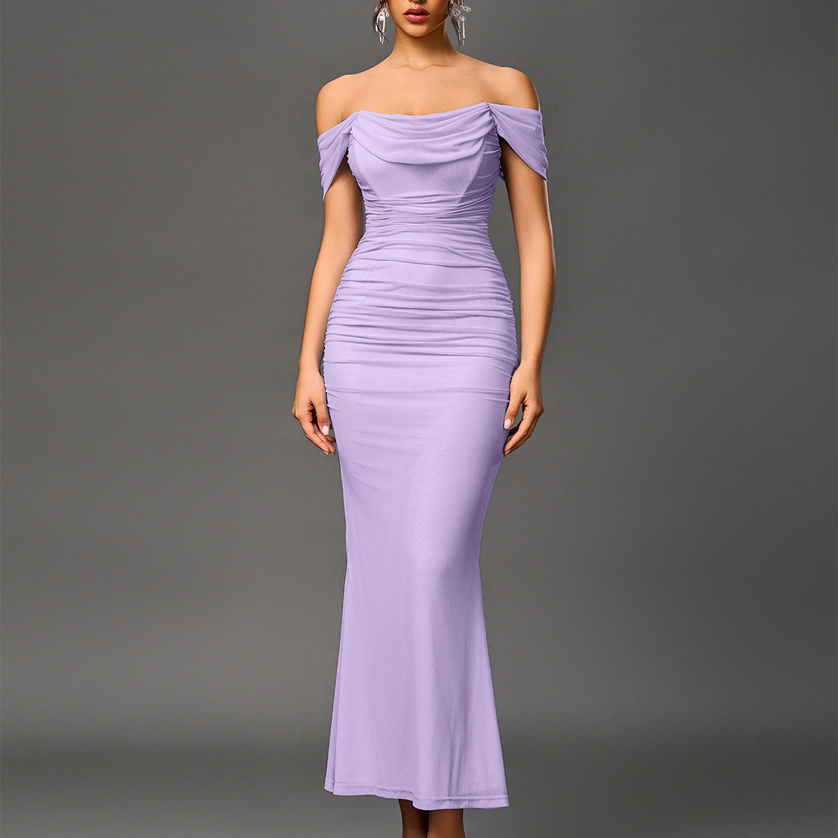 Elegant Off Shoulder Backless Mermaid Long Dress Chic For Women | Calantha