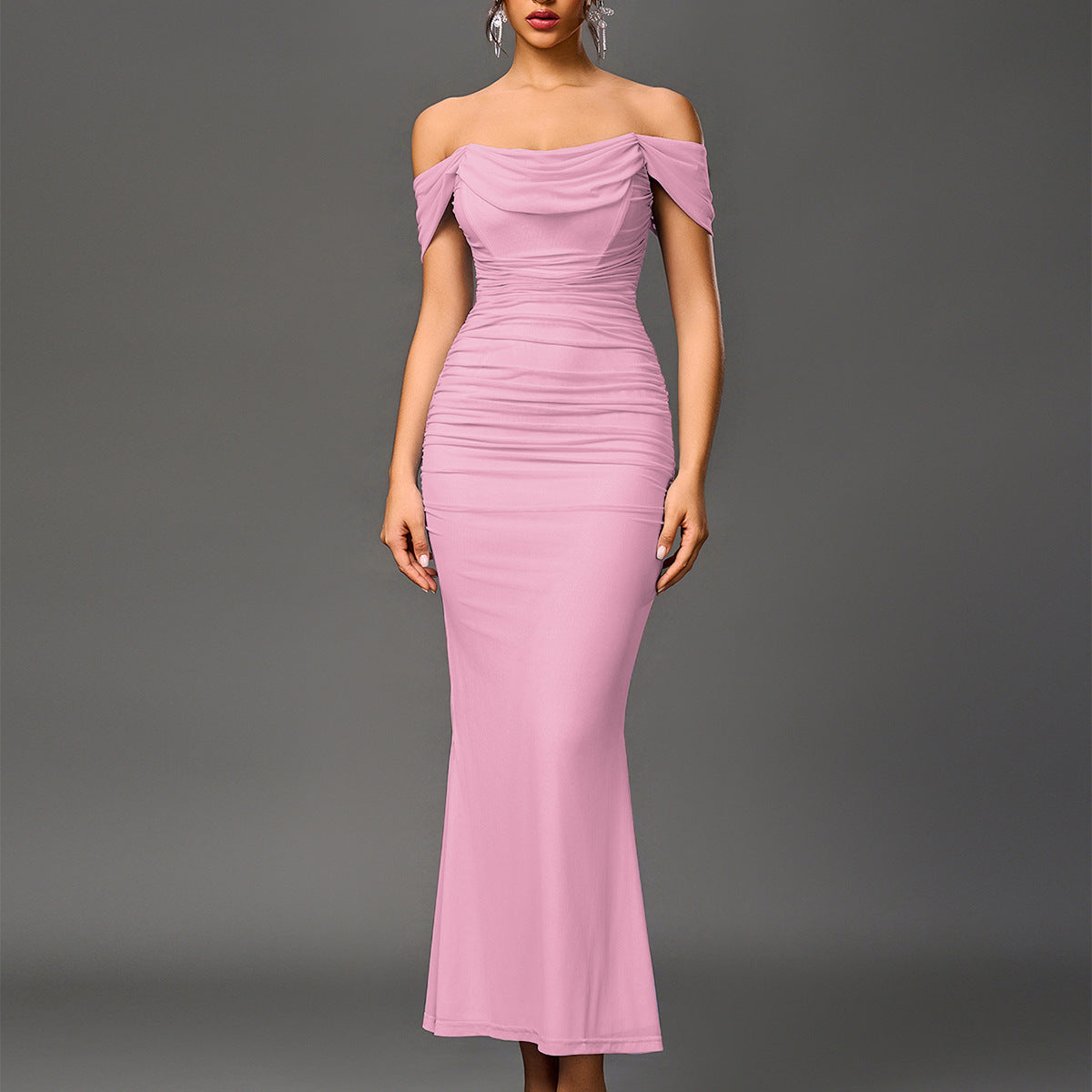 Elegant Off Shoulder Backless Mermaid Long Dress Chic For Women | Calantha