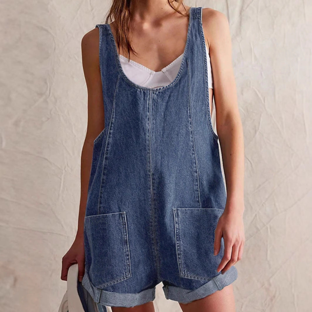 Casual Sleeveless Overall Romper Chic For Women | Marivelle
