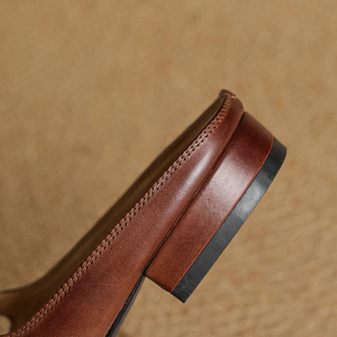 Classic leather slip-on loafers for women | Merisa - 8
