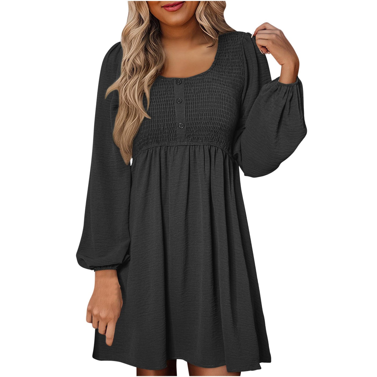 Casual Smocked Empire Waist A Line Dress Chic For Women | Clarimelle