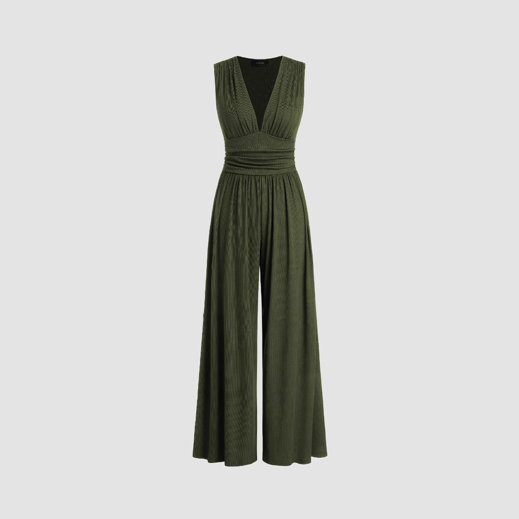 Elegant Ruched Casual Jumpsuit Chic For Women | Valerisse