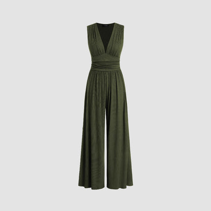 Elegant Ruched Casual Jumpsuit Chic For Women | Valerisse