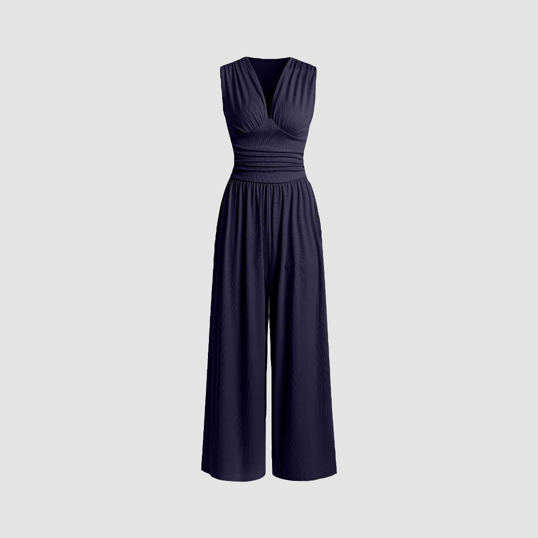 Elegant Ruched Casual Jumpsuit Chic For Women | Valerisse