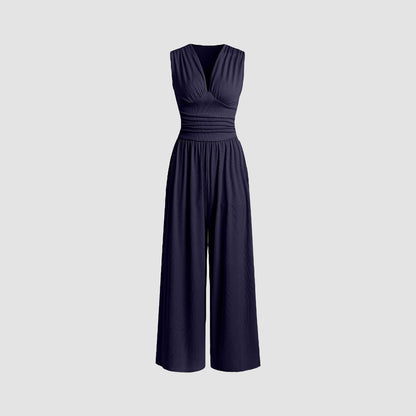Elegant Ruched Casual Jumpsuit Chic For Women | Valerisse