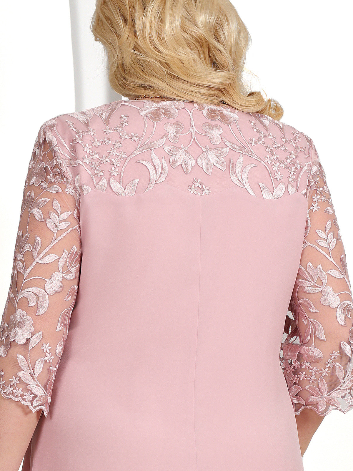 Elegant embroidered chiffon spliced occasion dress for women | Helena -5