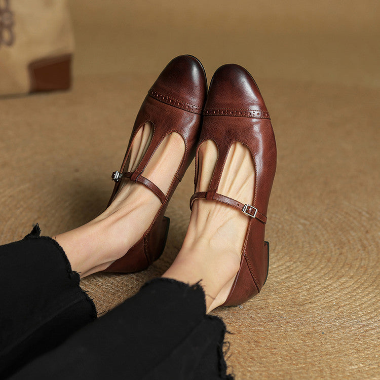 Classic slip-on leather ballet flats for women | Graneth - 12