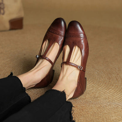 Classic slip-on leather ballet flats for women | Graneth - 12