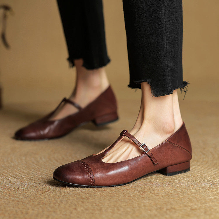 Classic slip-on leather ballet flats for women | Graneth - 10