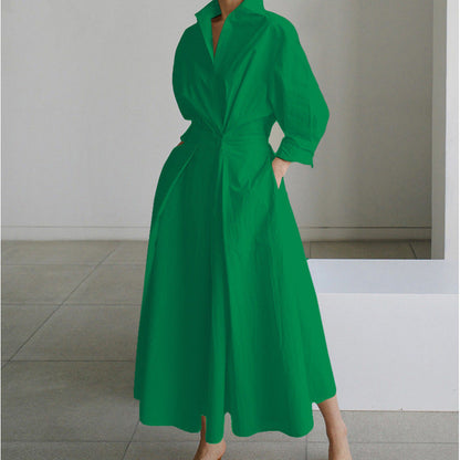Elegant Front Wrap Collared Dress Chic For Women | Seralune