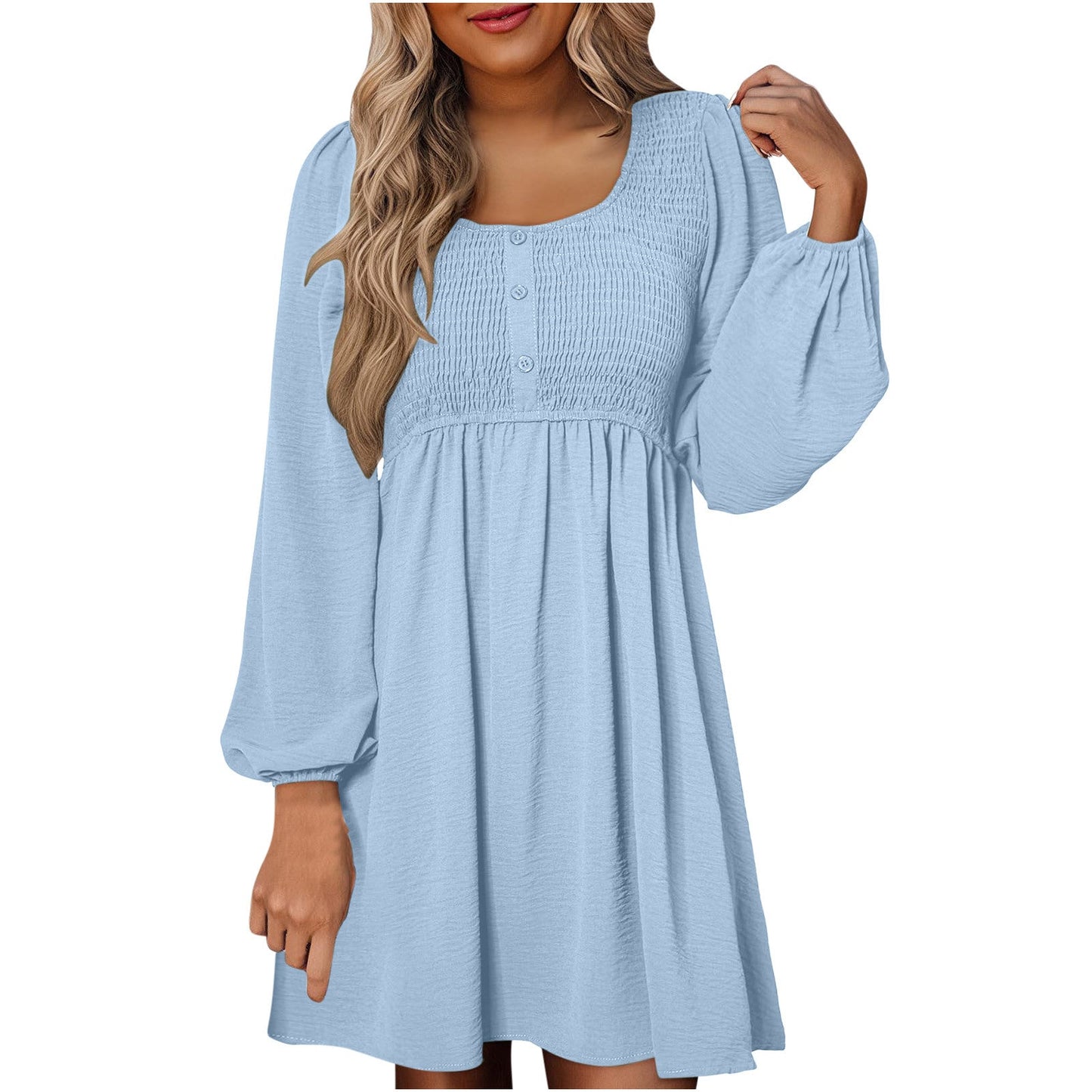 Casual Smocked Empire Waist A Line Dress Chic For Women | Clarimelle