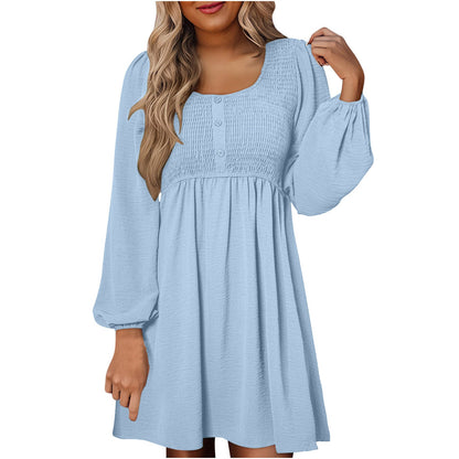 Casual Smocked Empire Waist A Line Dress Chic For Women | Clarimelle