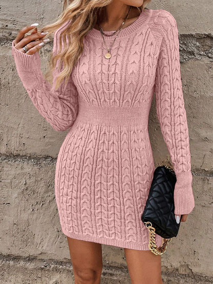 Bodycon Round Neck Sweater Dress Chic For Women | Elamira