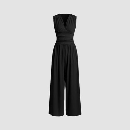 Elegant Ruched Casual Jumpsuit Chic For Women | Valerisse