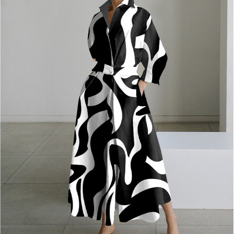 Elegant Front Wrap Collared Dress Chic For Women | Seralune
