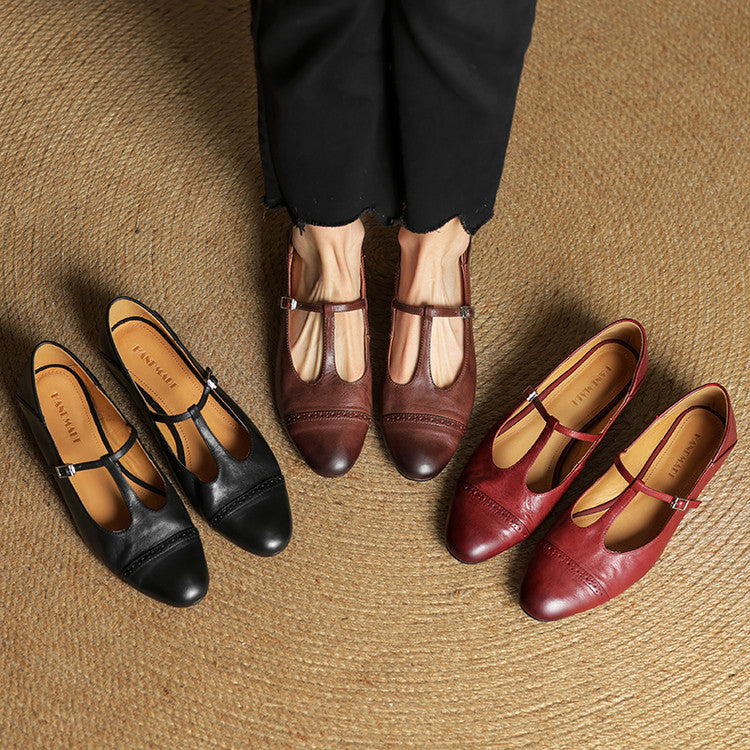 Classic slip-on leather ballet flats for women | Graneth - 8