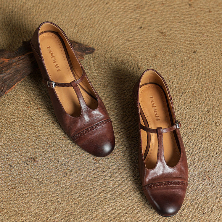 Classic slip-on leather ballet flats for women | Graneth - 14