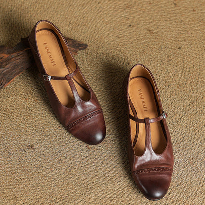Classic slip-on leather ballet flats for women | Graneth - 14