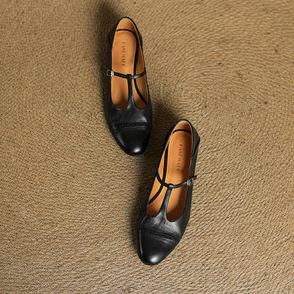 Classic slip-on leather ballet flats for women | Graneth - 27