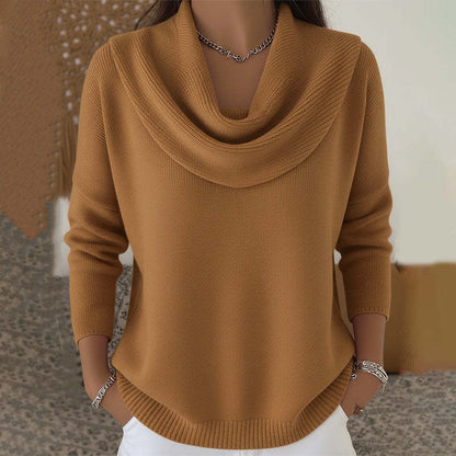 Draped Cowl Neck Sweater Cozy For Women | Elara