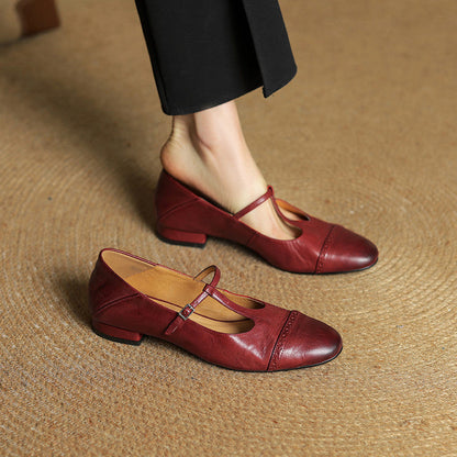 Classic slip-on leather ballet flats for women | Graneth - 1