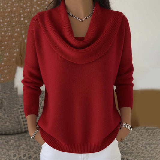 Draped Cowl Neck Sweater Cozy For Women | Elara