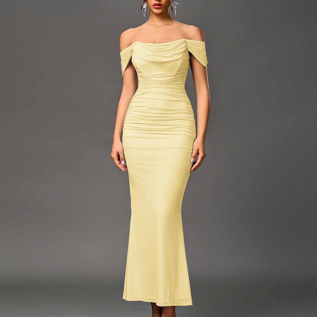 Elegant Off Shoulder Backless Mermaid Long Dress Chic For Women | Calantha