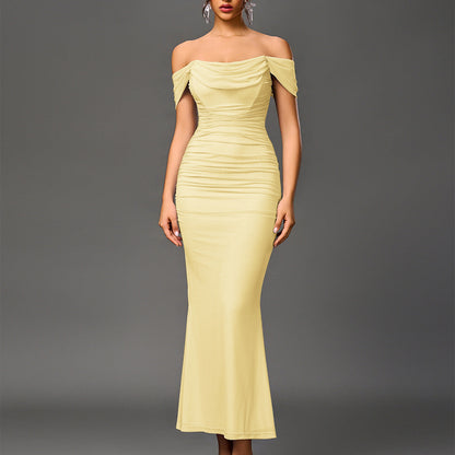 Elegant Off Shoulder Backless Mermaid Long Dress Chic For Women | Calantha
