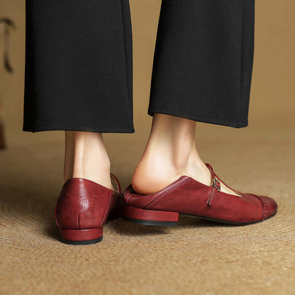 Classic slip-on leather ballet flats for women | Graneth - 5