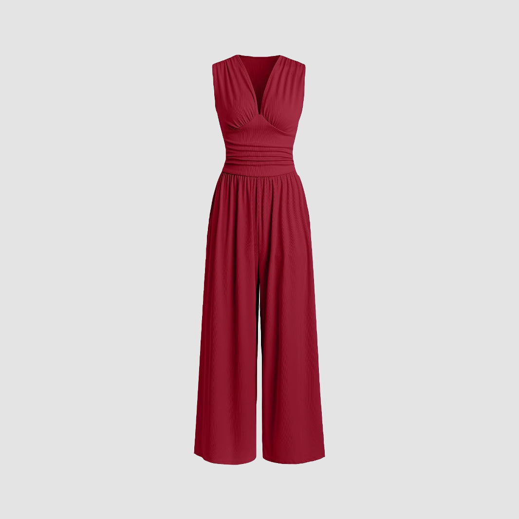 Elegant Ruched Casual Jumpsuit Chic For Women | Valerisse