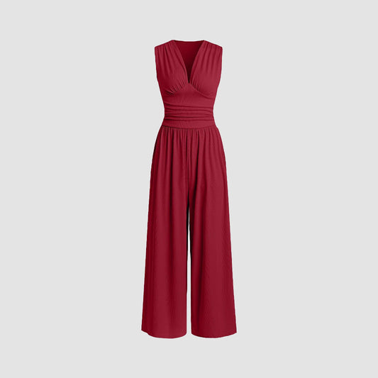 Elegant Ruched Casual Jumpsuit Chic For Women | Valerisse