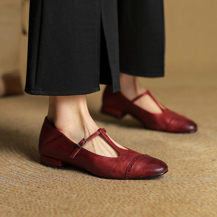 Classic slip-on leather ballet flats for women | Graneth - 2