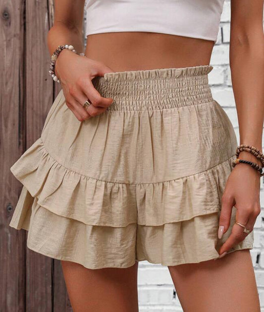 Casual Ruffle Tiered Boho Skorts Stylish For Women | Liravelle