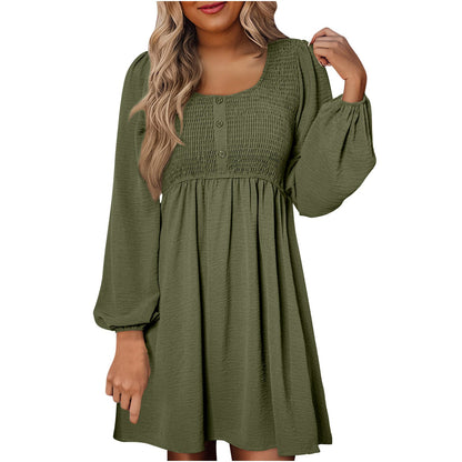 Casual Smocked Empire Waist A Line Dress Chic For Women | Clarimelle