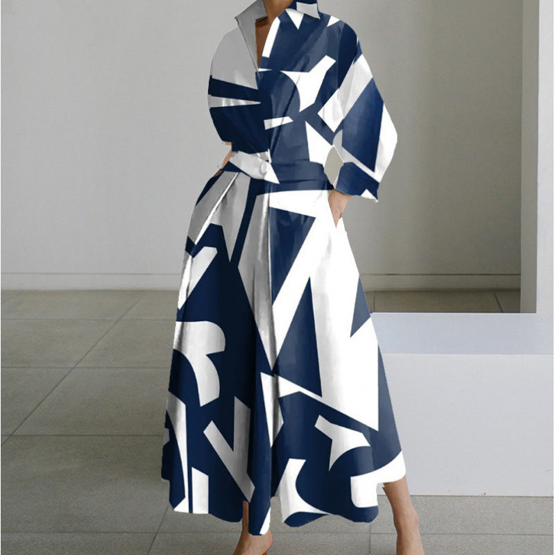 Elegant Front Wrap Collared Dress Chic For Women | Seralune