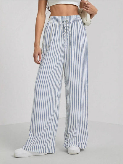 Striped Relaxed Fit Trousers Versatile For Women | Avelisse