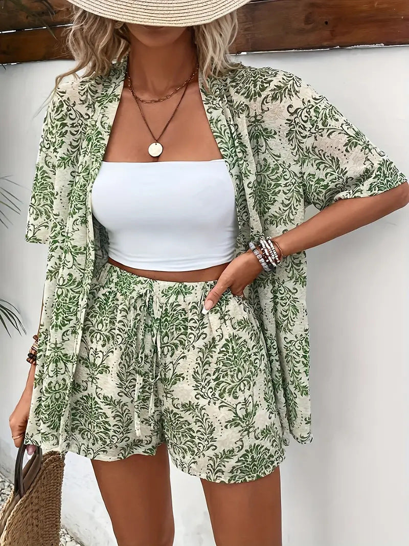 Floral Top And Shorts Set Stylish For Women | Roselisse