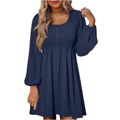 Casual Smocked Empire Waist A Line Dress Chic For Women | Clarimelle