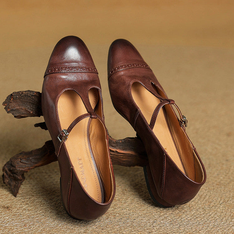 Classic slip-on leather ballet flats for women | Graneth - 15