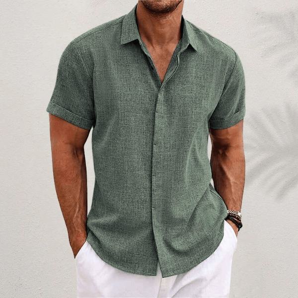 Classic Short-Sleeve Button Shirt Refined For Men | Harrison
