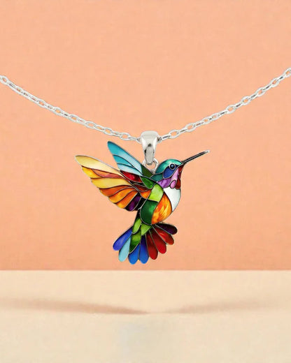 Elegant everyday hummingbird necklace and earrings set for women | Maria -1