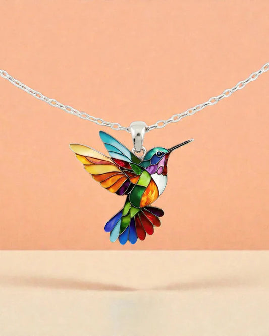 Elegant everyday hummingbird necklace and earrings set for women | Maria -1