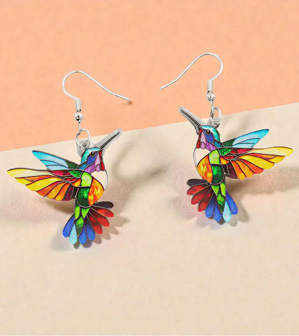 Elegant everyday hummingbird necklace and earrings set for women | Maria -4
