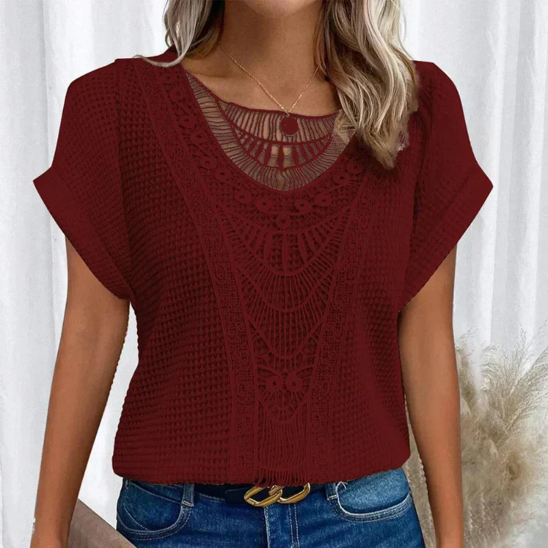 Elegant relaxed Ibiza-style casual top for women | Simone -7