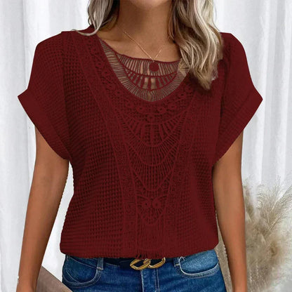 Elegant relaxed Ibiza-style casual top for women | Simone -7